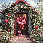 رخيصةأون لافتات المرآب والباب-زينة الزفاف الخارجية أغطية الأبواب نسيج الأبواب ستارة الأبواب الزينة خلفية لافتة الأبواب الأمامية لمنزل المزرعة قلوب