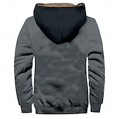 cheap Vintage Ethnic Hoodies-Men&#039;s Cowboy Fleece Hoodies Sweatshirt Outerwear Hooded Sweatshirt Hooded Fashion 3D Print Holiday Streetwear Blue Brown Zipper Pocket Fall Winter Designer