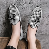 preiswerte Lässig-elegante Herren-Loafer mit Hahnentrittmuster und Quaste - perfekt für Hochzeiten und Partys