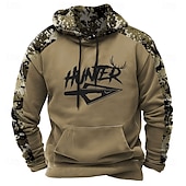 abordables sweats à capuche 3d pour hommes-Homme Sweat à capuche Noir Marron Vert Capuche Camouflage camouflage 3D effet Frais Automne Hiver Vêtement Tenue Pulls Capuche Pulls molletonnés