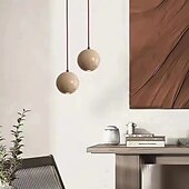 economico Luci a sospensione-lampada a sospensione a led in travertino giallo pietra naturale lampada a sospensione singola mini lampada lampadario vintage 110-240v