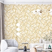 baratos Papel de Parede-1 rolo de papel de parede minimalista não autoadesivo com linhas geométricas 3d e listras irregulares em pvc, papel de parede à prova d&#039;água para sala de estar