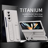 お買い得  サムスン用ケース-電話 ケース 用途 Zフォールド7 Zフォールド6 Z Fold 5 Z Fold 4 Z Fold 3 バックカバー スタンド付き 耐衝撃 レトロ風 PC シリコーン