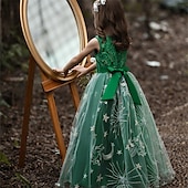 abordables Robes de fête-Enfants Fille Robe de fête Etoile Sans Manches Utilisation Noël Anniversaire Maille Magnifique Doux Polyester Maxi robe soirée Robe Évasée Robe Trapèze Eté 4-12 ans Rose Claire Rouge Bleu