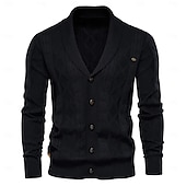 economico Maglioni e Cardigan Elite da Uomo-Per uomo Cardigan Maglia Patchwork Cerniera Tinta unica Colletto arrotolato Maglieria Elegante Scuola Allenamento Abbigliamento Autunno Inverno Rosso marrone Nero S M L