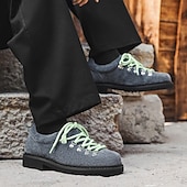 abordables Baskets-chaussures de randonnée en daim marron pour hommes - style vintage avec design à lacets roses et semelle durable pour les aventures en plein air