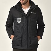 abordables Softshell, polares y chaquetas de montaña-Hombre Chaqueta Softshell Chaqueta para senderismo Invierno Al aire libre Bloque de color Resistente al Viento Resistente al Agua Chaquetas 3-en-1 Chaqueta cortavientos Viaje Negro Marfil Azul Marino