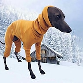 baratos Macacão-casaco de cachorro de inverno casaco de cachorro apertado com capuz suéter de cachorro para galgo whippet, roupas de cachorro galgo suéter de gola alta camisa jumper, camiseta quente roupas para