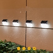 billige Vegglamper til utendørsbruk-solcellevegglampe utendørs vanntett belysning hagedekorasjon solcellelys trapp gjerde sollyslampe 1/2stk