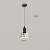 billige Pendellys-wabi-sabi terrazzo pendellampe rund halvkule sement massivt tre 1-lys pendel 85-265v