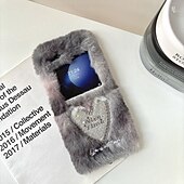baratos Capa Samsung-telefone Capinha Para Z Flip 7 Z Virar 6 Z Flip 5 Z Flip 4 Z Flip 3 Capa traseira Antichoque Retro Felpudo
