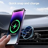 levne Držáky do auta-Držák na telefon do ventilace auta otočný magnetický držák telefonu do auta kompatibilní s bezdrátovým nabíjením