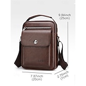 economico Borselli da uomo-borsa a tracolla vintage in similpelle marrone da uomo – borsa a tracolla compatta con più tasche per viaggi, lavoro e uso quotidiano