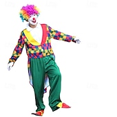 preiswerte Halloween-Joker Clown Halloween Outfits Kostüm Zirkus Karnevalskostüm Cosplay Erwachsene Herren Damen Halloween Karneval Leistung Party Einfache Halloween-Kostüme Verkleiden