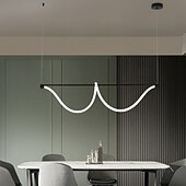 economico Luci a sospensione-lampada a sospensione lineare sottile in metallo con tubo lungo e paralume in silicone lampada a sospensione a led lampade a goccia nere a flute 110-240v