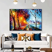 preiswerte Landschaftsgemälde-großes handgemachtes abstraktes Stadtgemälde handgemachtes urbanes Kunstgemälde handgemalte Skyline der Stadt Herbstgemälde New York Skyline Wald Ölgemälde New York City Gemälde Wandkunst abstrakte