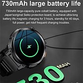 お買い得  スマートウォッチ-k66 スマートウォッチ メンズ 懐中電灯 ブルートゥース 通話 1.85インチ 128MB メモリ 730mAh 大容量バッテリー LED ライト アウトドア スポーツ スマートウォッチ