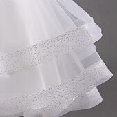 preiswerte Partykleider-kinderkleidung Mädchen Party Kleid Feste Farbe Kurzarm Hochzeit Besondere Anlässe Rüschen Gitter Zip bezaubernd Süß Polyester Asymmetrisch abendkleider Sommer Frühling Herbst 4-13 Jahre Wei