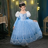 abordables Costumes pour filles-La Reine des neiges Princesse Conte de Fées Elsa Robe de demoiselle d&#039;honneur Costume de soirée à thème Robes en tulle Lumière LED Cosplay de Film for Fille Enfant Noël Nouvel An Performance Soirée