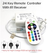 abordables Luces LED de neón-3M 5 m 7m Conjuntos de luces 96 LED 5050 SMD 10 mm 1 Controlador remoto de 24 teclas 1 juego RGB Tiras de Luces LED Fiesta Al Aire Libre Impermeable 220-240 V