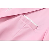 abordables Blazers para hombre-Hombre chaqueta Negocio Fiesta de Cóctel Fiesta de Boda Moda Casual Primavera &amp; Otoño Poliéster Color sólido Botón Bolsillo Cómodo Botonadura Simple Chaqueta de sport Rosa Claro Amarillo Rosa Azul