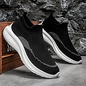 economico Sneakers da uomo-sneakers slip-on rosse leggere da uomo | tomaia in flyknit traspirante con suola comoda per attività casual e sportive