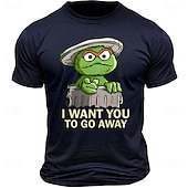 cheap Men&#039;s Graphic T Shirt-Men&#039;s Cartoon Letter Printed Monster T Shirt 100% Cotton Short Sleeve Graphic Shirt Black Deep Blue Army Green Comfortable Tee Vacation Street Fashion Designer Clothing