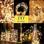 economico Striscie luci USB-2 luci a LED USB, luci fatate impermeabili in filo di rame/argento da 2 m, 3 m, 5 m, 10 m e 20 m per decorazioni natalizie, per matrimoni e feste