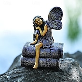 levne Sochy-bronzová figurka z pryskyřice anděla, socha andělské dívky, kreativní domácí dekorace na police, stůl a kancelářské dekorace
