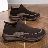 economico Sneakers da uomo-sneakers slip-on rosse leggere da uomo | tomaia in flyknit traspirante con suola comoda per attività casual e sportive