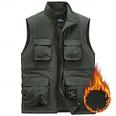 Недорогие Жилеты-Муж. Жилет для туризма и прогулок Зимнее пальто Флисовый жилет для туризма и прогулок Зима Осень на открытом воздухе Сохраняет тепло Флисовая подкладка Удобный Жилет Охота Рыбалка Восхождение