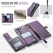 economico Cover Samsung-telefono Custodia Per Piegatura a Z 7 Z Fold 6 Copertura Posteriore Custodia Portafoglio con Supporto Con Cinturino da Polso con portapenne Retrò TPU PC