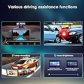 abordables Électronique automobile-Écran tactile de 9 pouces pour Apple CarPlay Android Auto Mirror Link Bluetooth Récepteurs radio stéréo de voiture portables Navigation GPS avec caméra de tableau de bord 4K 1080p Caméra de recul
