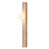 abordables Appliques murales d&#039;intérieur-applique murale wabi-sabi applique murale japonaise en travertin naturel luminaire mural à LED éclairage mural en pierre calcaire jaune 110-240v 1 lumière