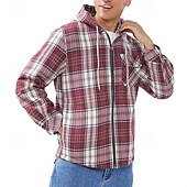levne fleecové mikiny-Pánské Mikina na zip Mikina s kapucí na zip Fleecová bunda Černá Rubínově červená Světle modrá Kapuce Pléd Zapni Kapsy Sporty a outdoor Denní Dovolená Polyester Šik ven Základní Na běžné nošení