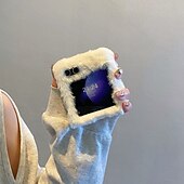 abordables Carcasas Samsung-teléfono Funda Para Z Flip 6 Z Flip 5 Z Flip 4 Z Flip 3 Funda Trasera Antigolpes Retro Felpa