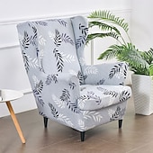 cheap Wingback Chair Cover-Stretch Printed Wingback Chair Cover Armchair Cover Durable and Elastic Slipcover with Stylish Print Design Perfect for Protecting and Refreshing Your Wingback Chair Ideal for Home Decor