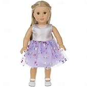 cheap Reborn Dolls-2 pcs American Doll Clothes Gift for 18 inch Doll Clothes and Accessories Including Coat and Dress(WITHOUT DOLL) Christmas Gift