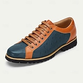 cheap Elemental Dress Shoes-Men&#039;s Tan &amp; Beige Ostrich Leather Casual Shoes with Rugged Sole – Premium Cowhide Everyday &amp; Semi-Formal Footwear