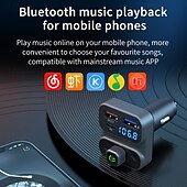 abordables Kits Bluetooth/mains libres pour voiture-nouveau chargeur de voiture à charge rapide pd 30w qc18w transmetteur fm à reconnexion automatique avec affichage u-disk kit voiture windows bc95