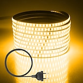 abordables Bandes lumineuses étanches-3M 5m 10m Bandes Lumineuses LED Flexibles 1200 LED 2835 SMD 8 mm 1Set Support de montage 1 jeu Blanc Froid Rouge Bleu Bandes lumineuses LED Intérieur Soirée Extérieur 220-240 V