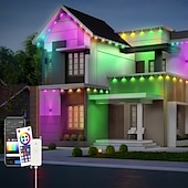 abordables Lumières intelligentes-Lampes LED encastrées intelligentes lumières extérieures permanentes Eternity avec application télécommande Wifi Bluetooth lumières d&#039;avant-toit RGBIC étanches IP67 pour éclairage extérieur de maison
