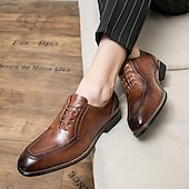 economico Formale-scarpe classiche da uomo in stile oxford marrone con dettagli brogue - eleganti calzature formali per lavoro ed eventi