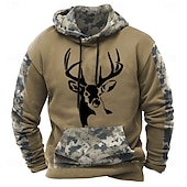 cheap Hunting Hoodies-Men&#039;s Hoodie Black Brown Green Hooded Camouflage Camo / Camouflage 3D Print Cool Fall Winter Clothing Apparel Hoodies Sweatshirts