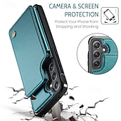 abordables Coques Samsung-téléphone Coque Pour S24 S24 Ultra Plus S24 FE S23 S22 S21 S20 Ultra Plus FE A55 A35 A25 A15 5G A54 A34 A14 A53 A33 A23 A13 S25 Ultra Coque Arriere Avec Support Fente pour carte Antichoc Rétro TPU PC