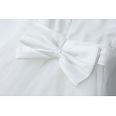 preiswerte Kleider für die Blumenmädchen-kinderkleidung Mädchen Blumenmädchen Kleid Kleid Ärmellos Hochzeit Party Schleife Elegant Vintage Spitze Tüll Maxi 4-13 Jahre Weiß Rosa Rote