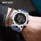 billiga Digitala klockor-SANDA Herr Digital klocka Utomhus Sport Mode Vardaglig klocka Självlysande Alarmklocka Datum vecka VATTENTÄT TPU Klocka