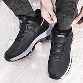 baratos Inverno e botas de neve-botas masculinas para caminhadas ao ar livre no inverno - tênis quentes forrados com pele, à prova d&#039;água, com sola antiderrapante e tira de velcro