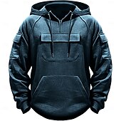 economico felpe con cappuccio da uomo di base-Per uomo Felpa con cappuccio Felpa con cappuccio e cerniera a un quarto Nero Verde militare Blu marino Cachi Grigio scuro Con cappuccio Liscio Tasche Sportivo Giornaliero Per eventi Streetwear