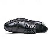 abordables Officiel-chaussures richelieu marron pour hommes avec bout d&#039;aile et semelle en caoutchouc - chaussures formelles classiques pour les affaires, le bureau et les événements spéciaux
